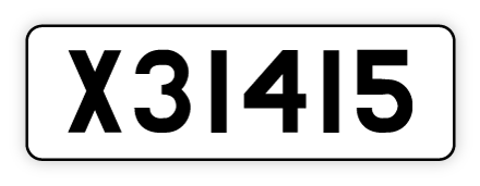 Gammal registreringsskylt med regnr. X31415